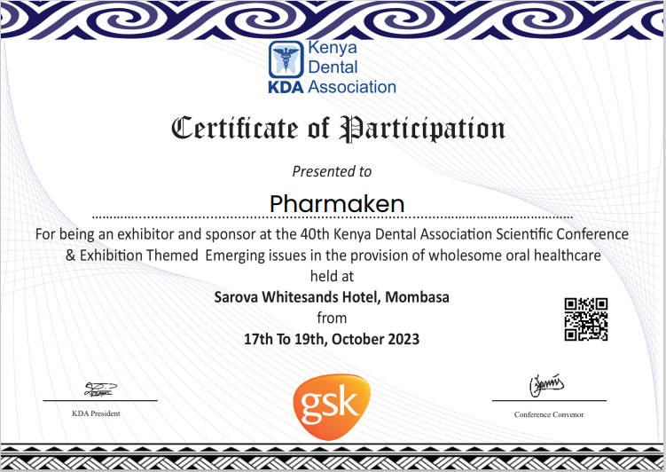 KDA certificate of participation